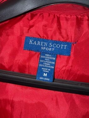 Karen Scott Sport Red Quilted Jacket